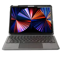 4smarts Solid Pro - Tastatur und Foliohülle (Keyboard-Koffer) - mit Trackpad - hintergrundbeleuchtet - kabellos - Bluetooth 5.1 LE - QWERTZ - Deutsch - Schwarz Tastatur, Schwarz Gehäuse - retail - plastikfreie Verpackung - für Apple 10.9-inch iPad (10. Ge