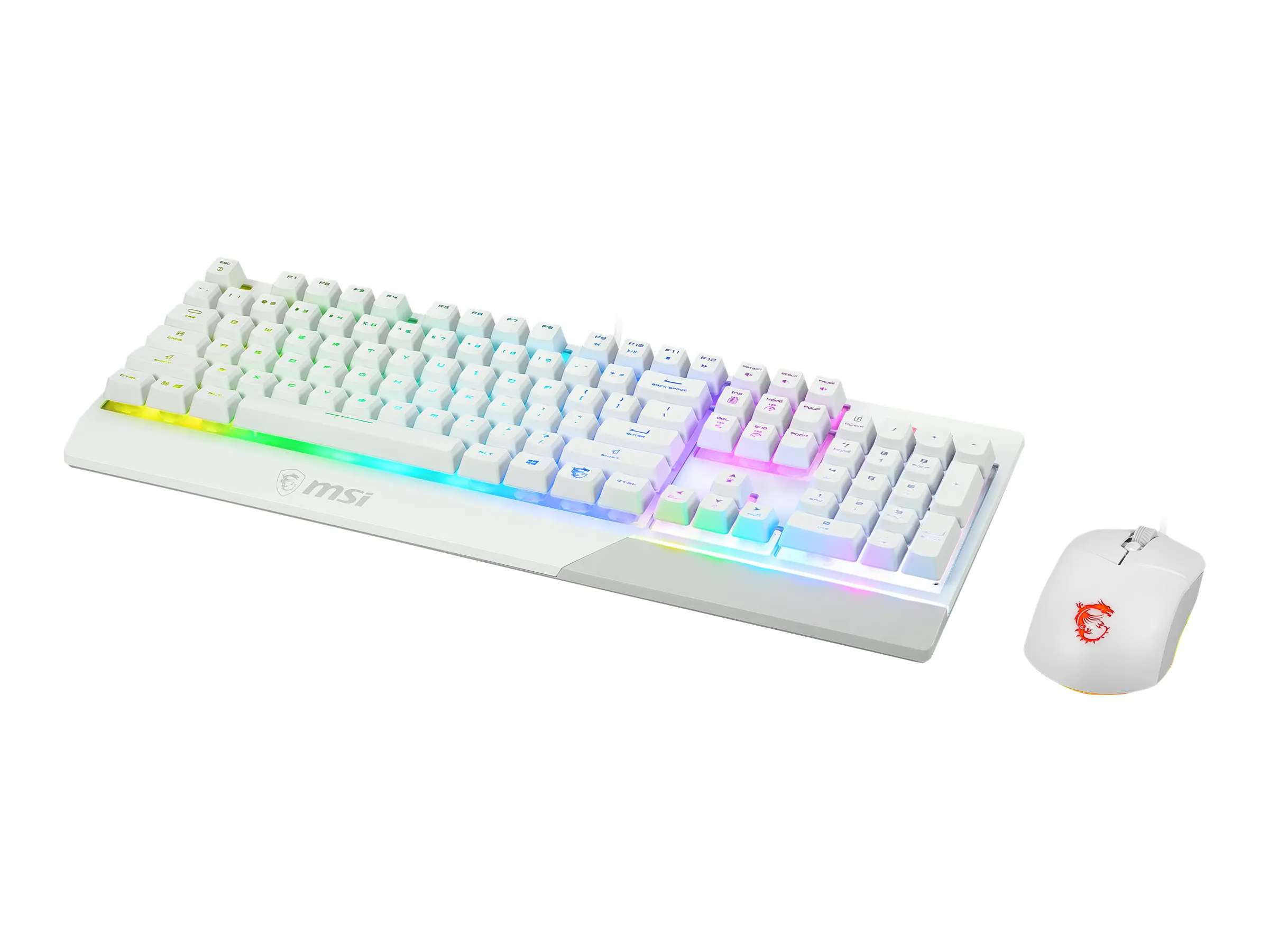 MSI Vigor GK30 combo - Tastatur-und-Maus-Set - hintergrundbeleuchtet - USB - Deutsch - weiß
