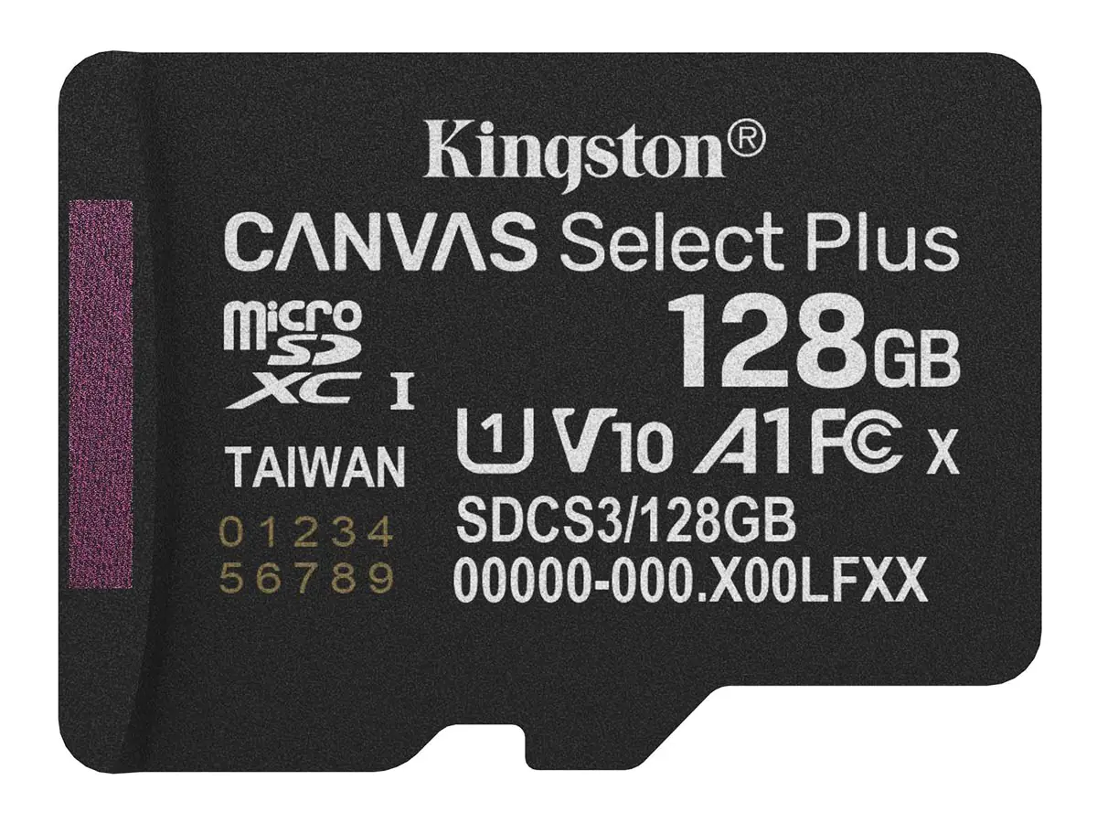 Kingston Canvas Select Plus - Flash-Speicherkarte - 128 GB - A1 / Video Class V10 / UHS-I U1 / Class10 - microSDXC UHS-I