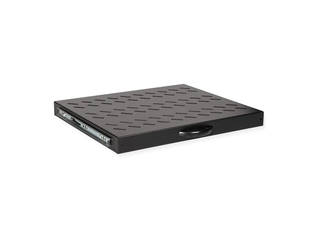 ROLINE Rack-Schieberegal - 350 mm tief, Tragfähigkeit 25 kg - RAL 9005, Jet Black - 1U - 48.3 cm (19") 26.21.0115
