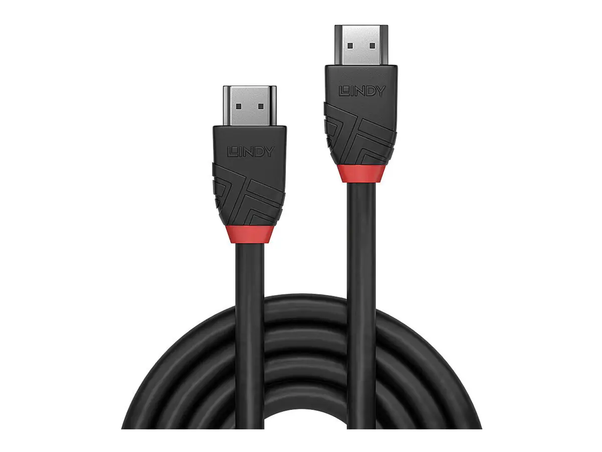 Lindy Black Line - HDMI-Kabel - HDMI männlich zu HDMI männlich - 1 m - Dreifachisolierung - Schwarz - rund, 8K60Hz (7680 x 4320) 36771