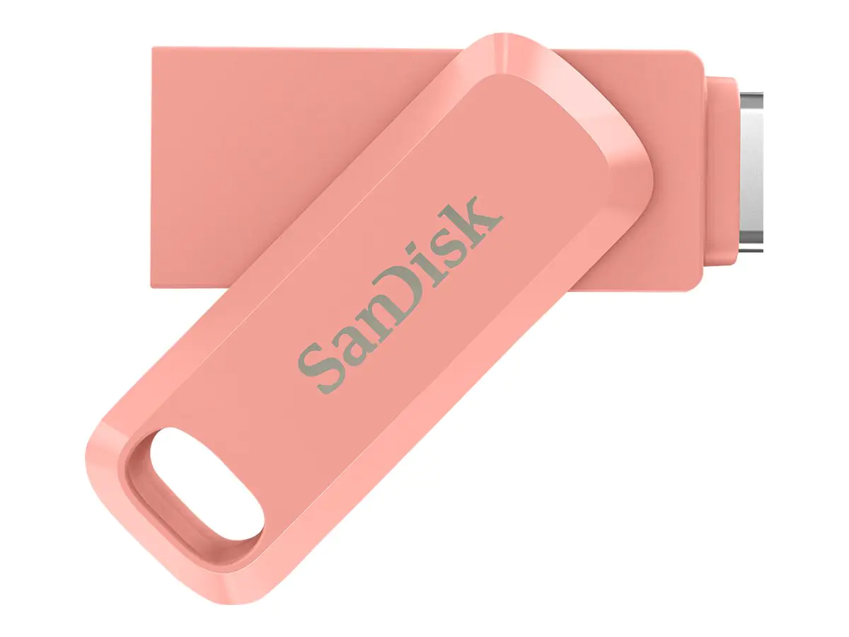 SanDisk Ultra Dual Drive Go - USB-Flash-Laufwerk - 128 GB - USB 3.1 Gen 1 / USB-C - pfirsichfarben