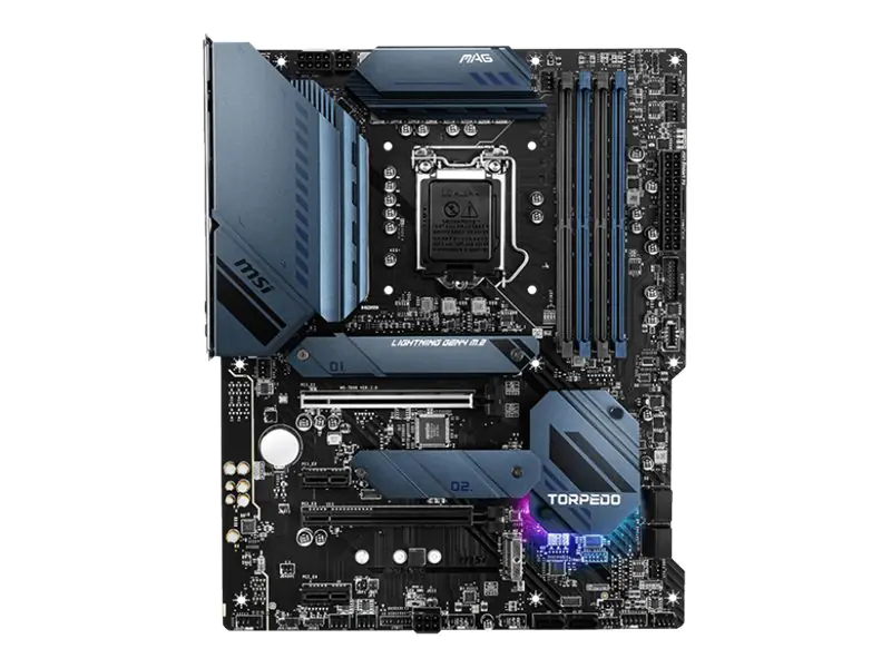 MSI MAG Z590 TORPEDO - Motherboard - ATX - LGA1200-Sockel - Z590 Chipsatz - USB-C Gen2, USB 3.2 Gen 1, USB 3.2 Gen 2, USB-C Gen 2x2 - Gigabit LAN, 2.5 Gigabit LAN - Onboard-Grafik (CPU erforderlich) - HD Audio (8-Kanal)