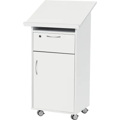 Stehpult Laudatus 600x1.200x525mm Schub Tür weiß