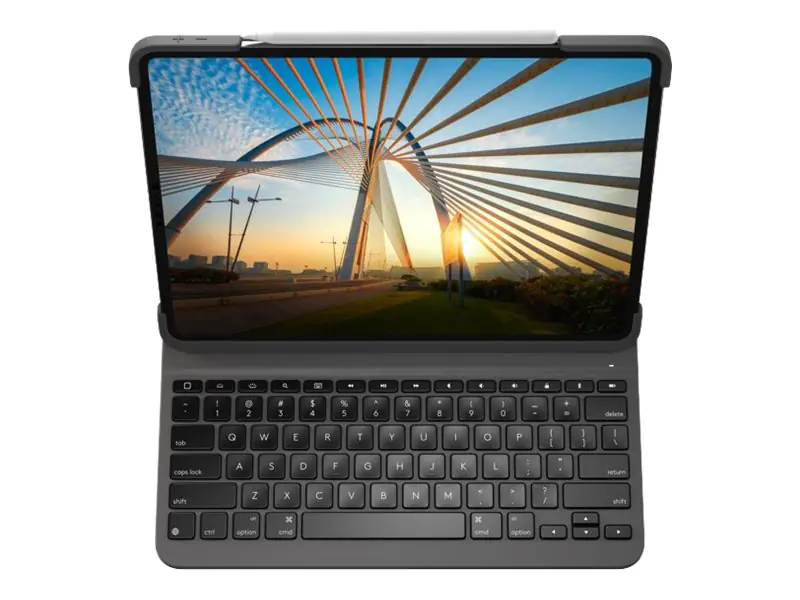 Logitech Slim Folio Pro - Tastatur und Foliohülle - hintergrundbeleuchtet - kabellos - Bluetooth LE - QWERTY - Nordisch - für Apple 11-inch iPad Pro (1. Generation, 2. Generation)