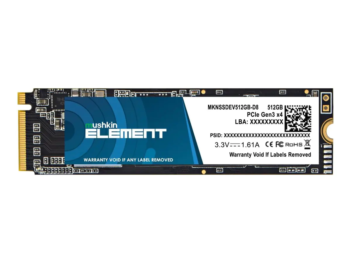 Mushkin ELEMENT - SSD - 512 GB - intern - M.2 2280 - PCIe 3.0 x4 (NVMe) MKNSSDEV512GB-D8
