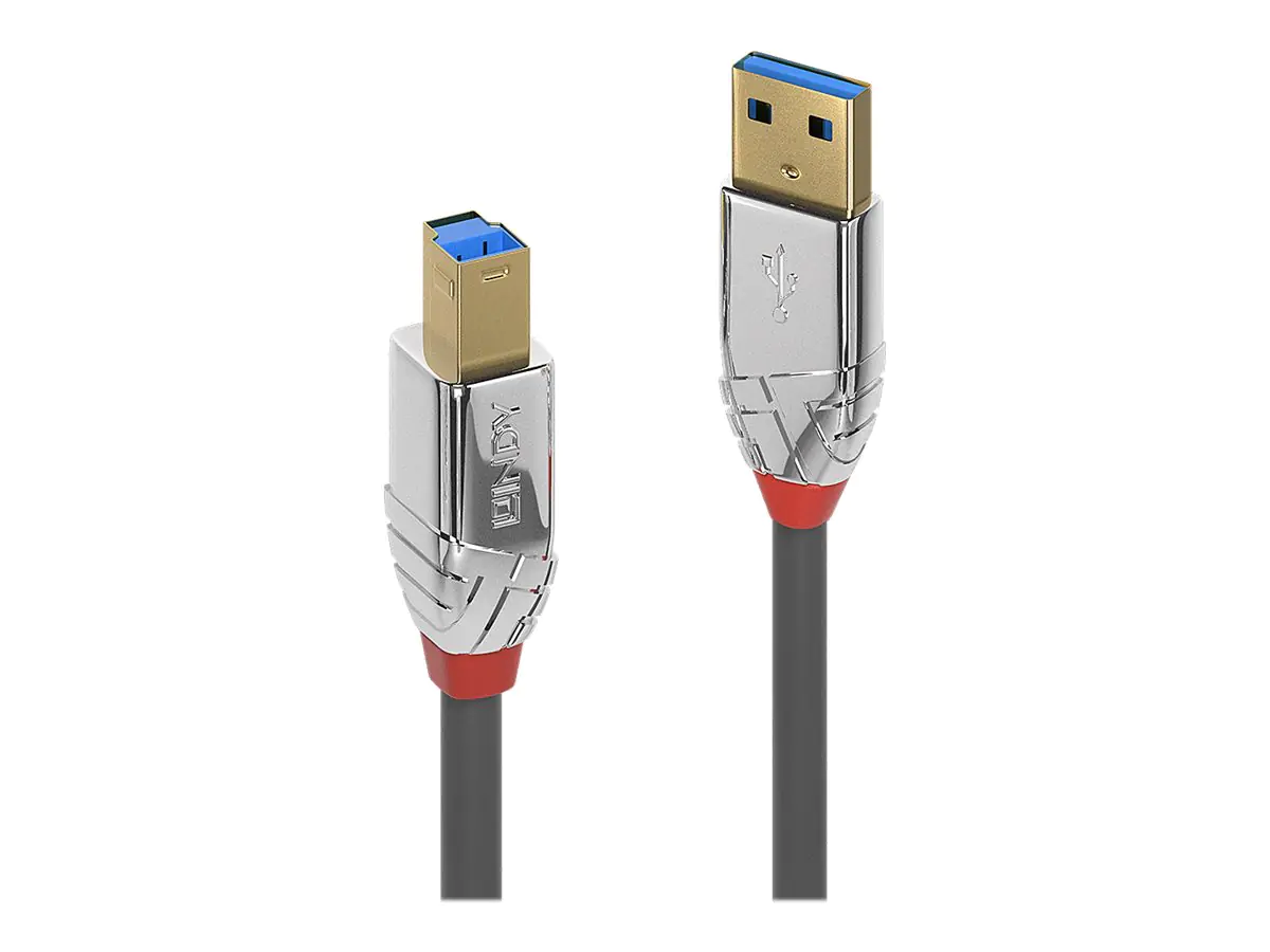 Lindy CROMO - USB-Kabel - USB Typ A (M) zu USB Type B (M) - USB 3.1 - 3 m - rund - Grau