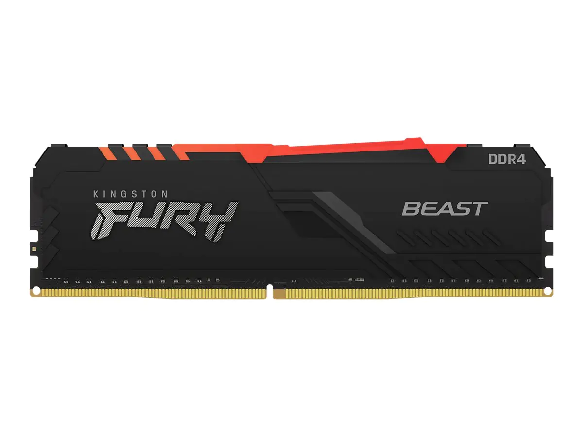 Kingston FURY Beast RGB - DDR4 - Kit - 16 GB: 2 x 8 GB - DIMM 288-PIN - 3200 MHz / PC4-25600 - CL16 - 1.35 V - ungepuffert - non-ECC - Schwarz