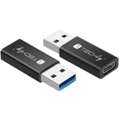Techly Adapter USB-A M auf USB-C F, USB 3.0, schwarz Techly Adapter USB-A M auf USB-C F, USB 3.0, schwarz