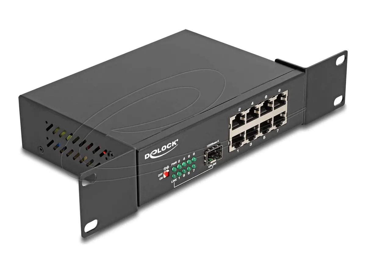 Delock Switch - 10" - 8 x 10/100/1000 + 1 x Gigabit SFP (Uplink) 88064