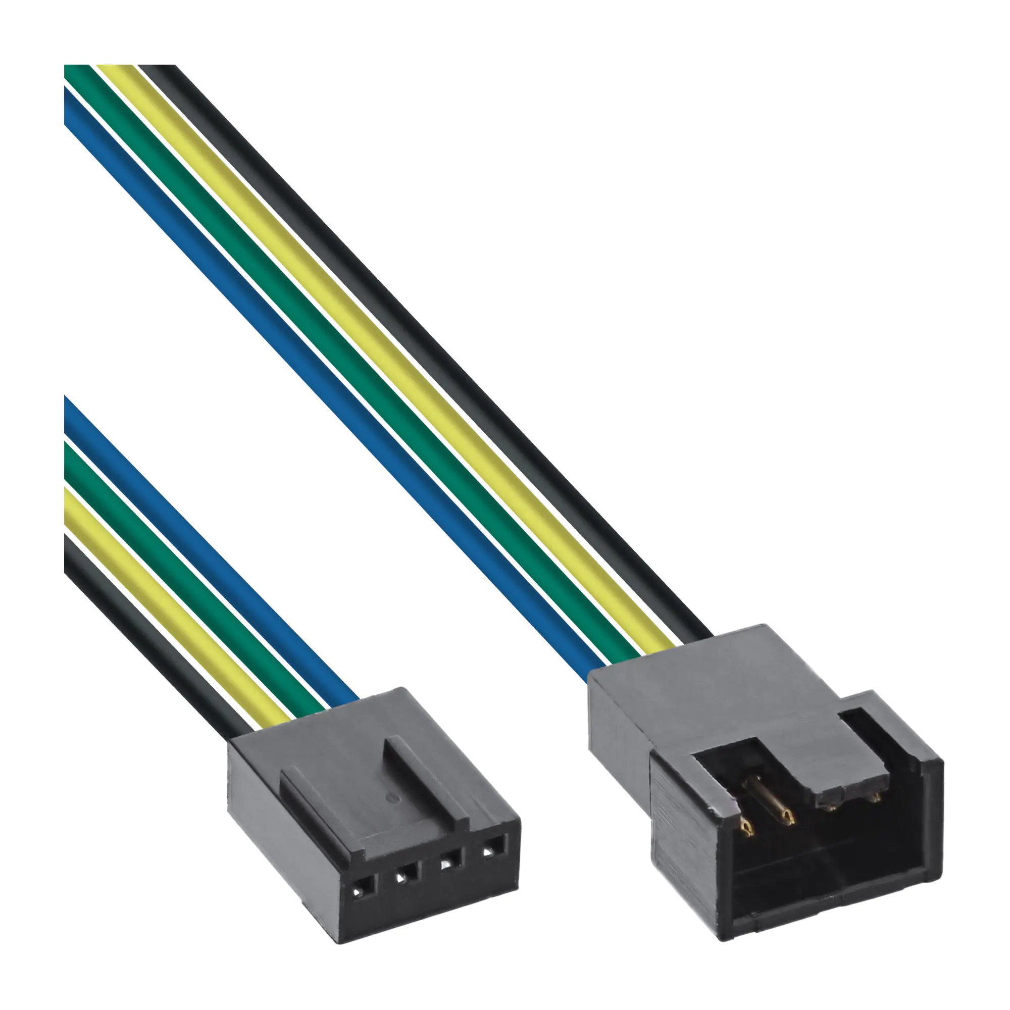 InLine Lüfterkabel Verlängerung PWM - 4pol Molex Stecker / Buchse - 0,30m 33328A