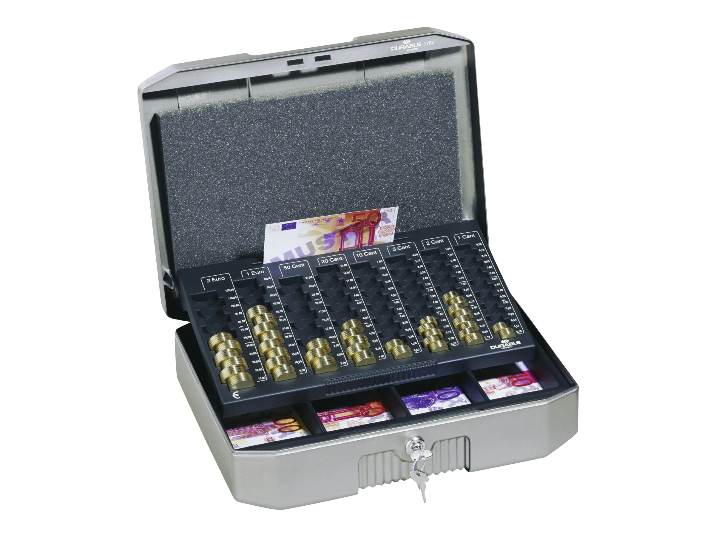 DURABLE Geldkassette EUROBOXX 178257 352x12x276mm Stahl silber