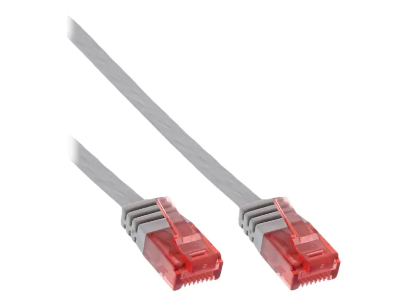 InLine - Patch-Kabel - RJ-45 (M) zu RJ-45 (M) - 1 m - UTP - CAT 6 - geformt, flach - Grau