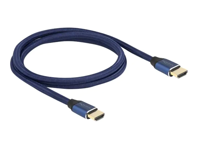 Delock - Ultra High Speed - HDMI-Kabel - HDMI männlich zu HDMI männlich - 1 m - Dreifachisolierung - Blau - hauchvergoldete Kontakte, unterstützt 8K 60 Hz (7680 x 4320)