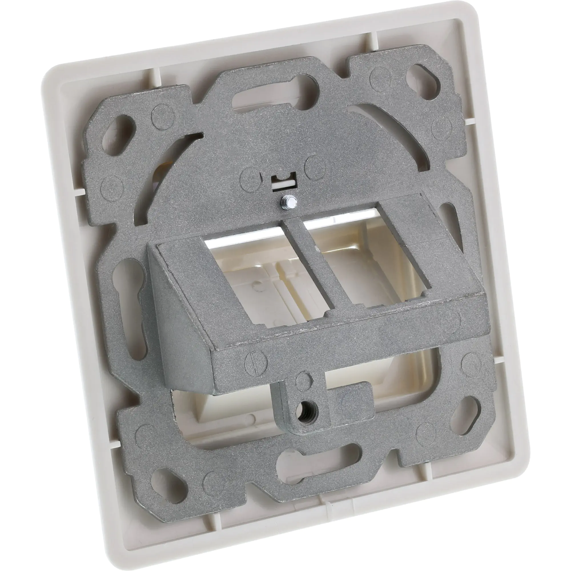 InLine Rahmenset für 2x RJ45 Bu/LSA Einsatz - Keystone SNAP-In - weiß RAL9010