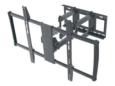 Manhattan TV & Monitor Mount, Wall, Full Motion, 1 screen, Screen Sizes: 60-100", Black, VESA 200x200 to 900x600mm, Max 80kg, LFD, Tilt & Swivel with 3 Pivots, Lifetime Warranty - Klammer - für LCD TV - stabiler Stahl - Schwarz - Bildschirmgröße: 152.4-25