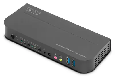 DIGITUS KVM-Switch, 2-Port, 4K60Hz, 2 x DP in, 1 x DP/HDMI out DS-12850