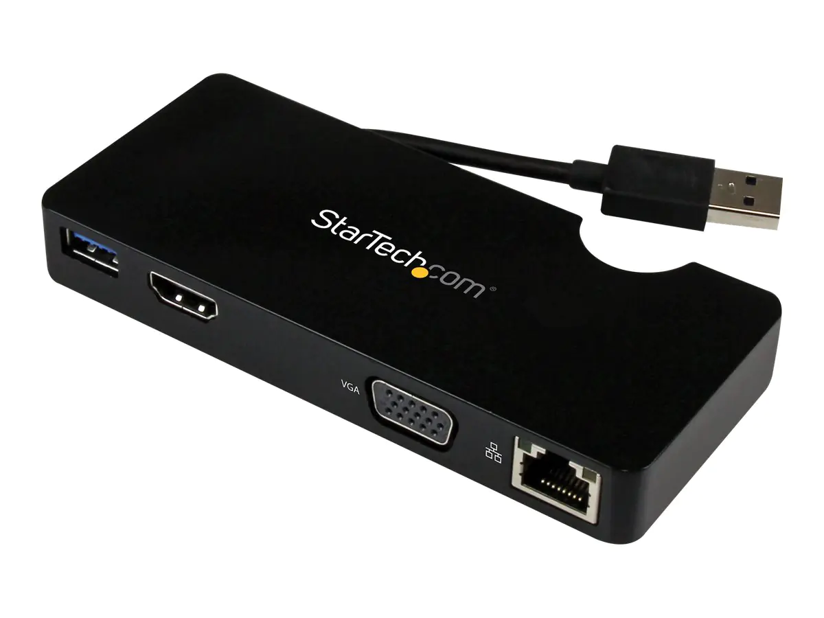 StarTech USB 3.0 Universal Laptop Mini Dockingstation mit HDMI oder VGA, Gigabit Ethernet, USB 3.0 - Dockingstation - USB - HDMI - 1GbE - für P/N: ARMPIVOT, ARMPIVOTE, ARMPIVSTND, ARMSLIM, ARMUNONB