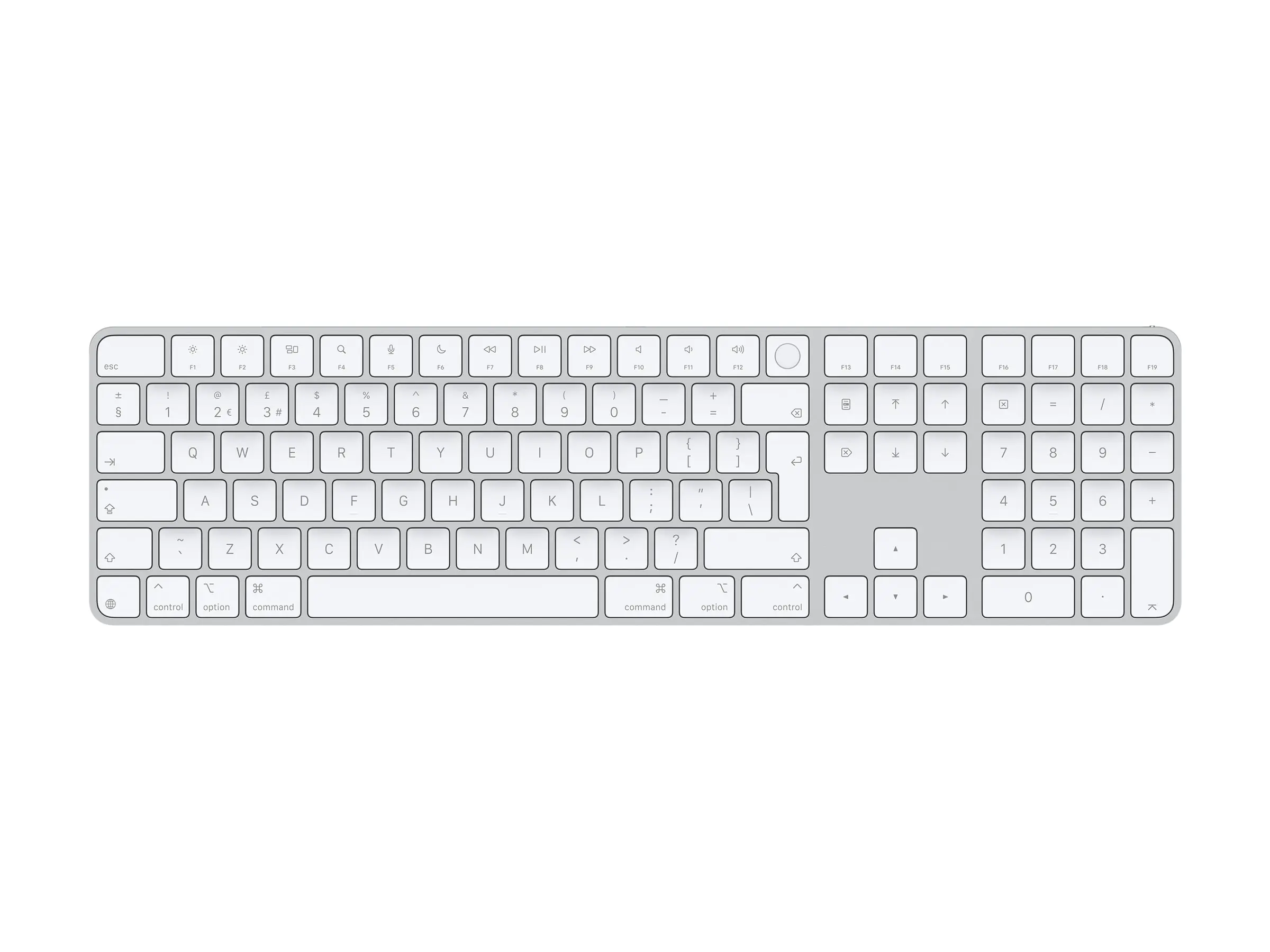Apple Magic Keyboard with Touch ID and Numeric Keypad - Tastatur - USB-C - kabellos - Bluetooth - QWERTY - GB - weiße Tasten