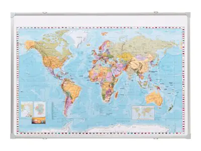 Franken GmbH FRANKEN - Trockenlösch-Kartentafel - Welt - 1:33000000 KA600WP