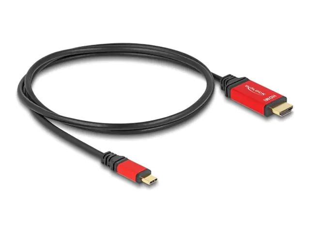 Delock Adapterkabel - USB-C männlich zu HDMI männlich - 1 m - Schwarz / Rot - 8K60Hz (7680 x