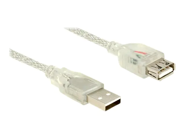 DeLOCK - USB-Verlängerungskabel - USB (W) bis USB (M) - USB 2.0 - 1 m - durchsichtig