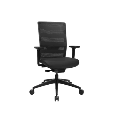 TOPSTAR Bürodrehstuhl SITNESS AIRWORK 45-57cm Synchronmechanik Rolle hart gebremst (für Teppichboden) Kunststoff schwarz