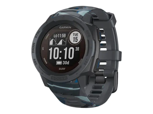 Garmin Instinct Solar - Surf Edition - Sportuhr mit Band - Silikon - Handgelenkgröße: 132-224 mm - einfarbig - Bluetooth, ANT+ - 53 g - Pipeline