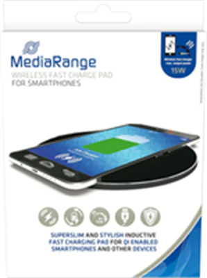 MEDIARANGE MRMA118, Drinnen, USB, Kabelloses Aufladen, 0,9 m, Schwarz