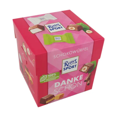 Ritter Sport Schokolade Dankeschön Joghurt, Voll-Nuss in Nugatcreme, à la Mousse au Chocolat, Schoko Crisp, Karamell Duo 176 g/Pack. Ritter Sport Schokolade Dankeschön Joghurt, Voll-Nuss in Nugatcreme, à la Mousse au Chocolat, Schoko Crisp, Karamell Duo 176 g/Pack.