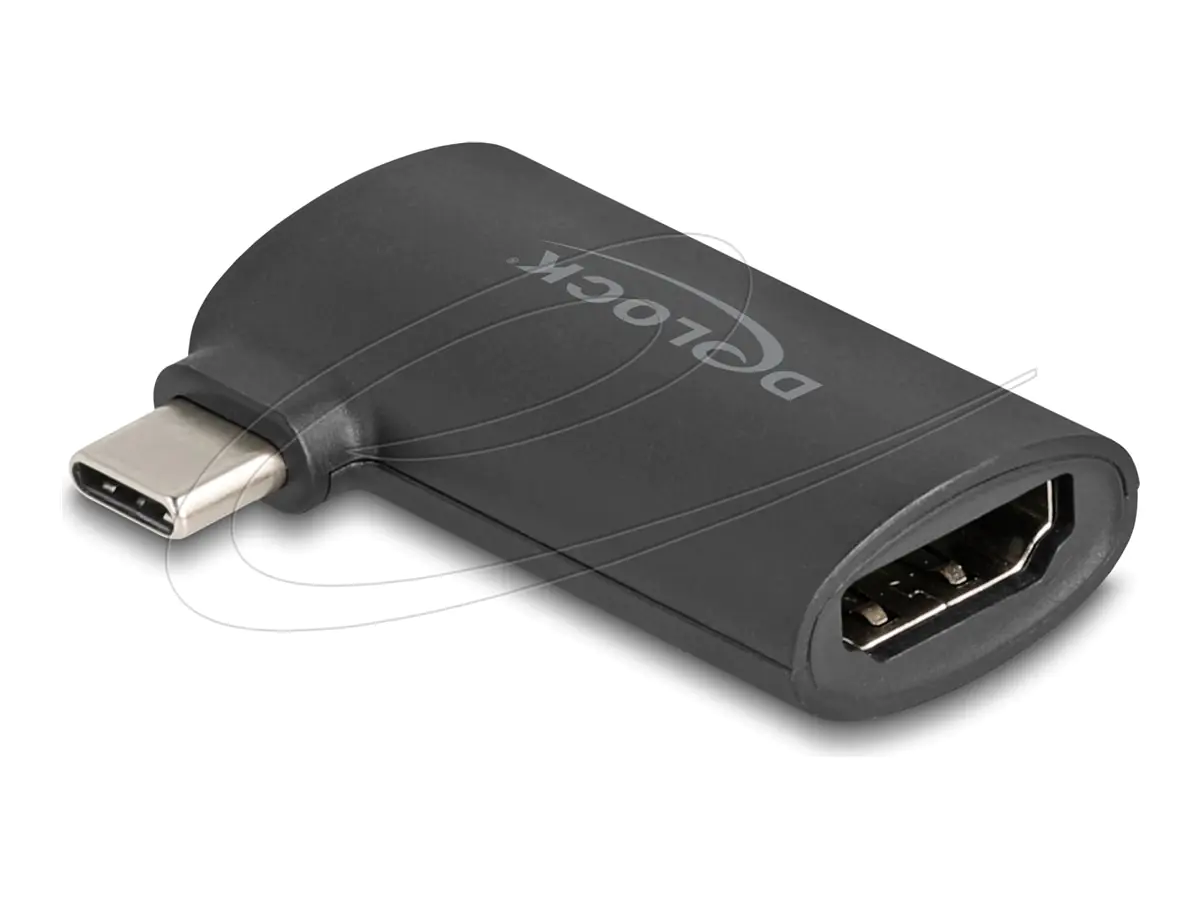 Delock Videoadapter - USB-C männlich gewinkelt zu HDMI weiblich - Schwarz - Unterstützung für