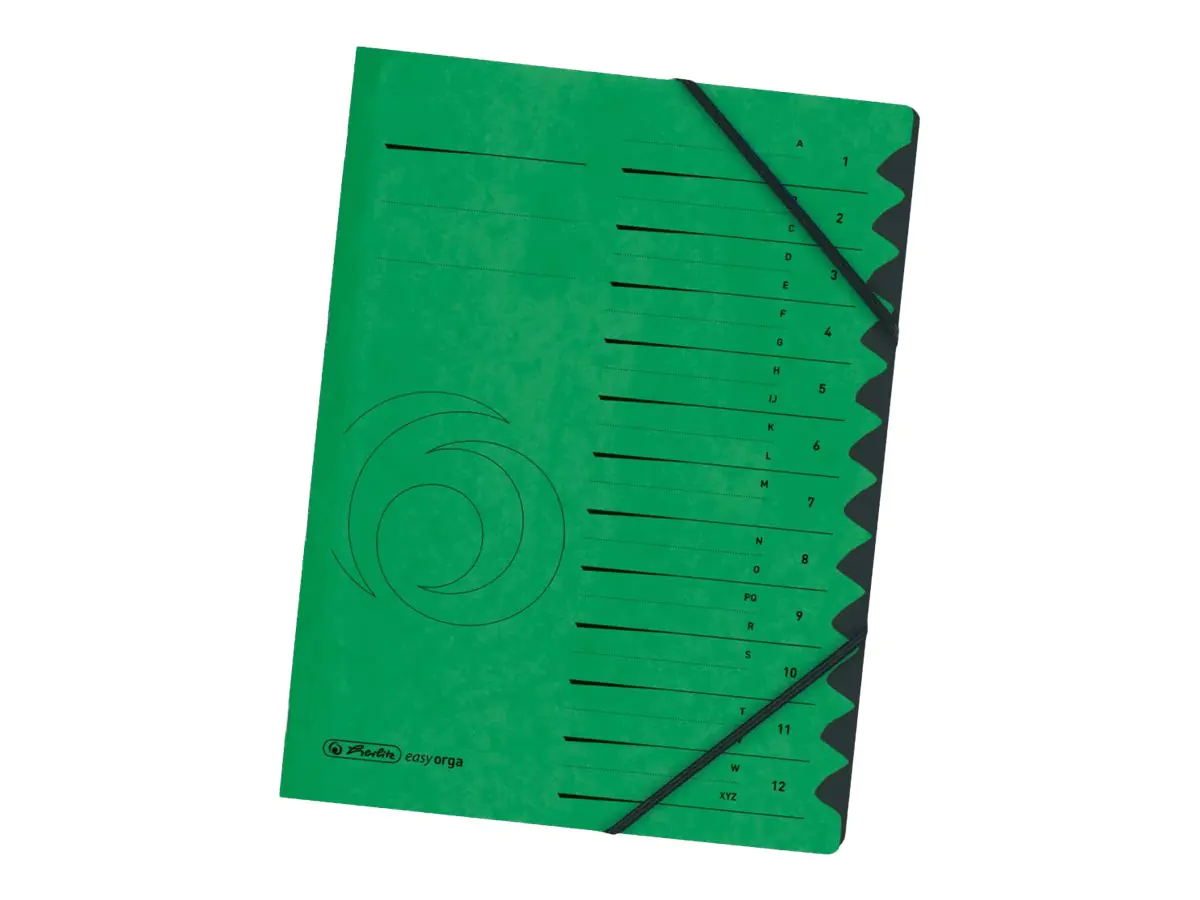 Herlitz Ordnungsmappe 10843332 DIN A4 12 Fächer Karton grün