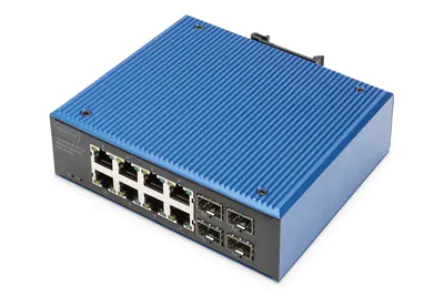 DIGITUS Industrieller 8+4 -Port Gigabit Ethernet PoE Switch