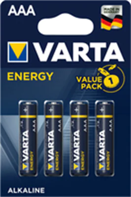 Varta Energy AAA - Einwegbatterie - AAA - Alkali - 1,5 V - 4 Stück(e) - 44,5 mm Varta Energy AAA - Einwegbatterie - AAA - Alkali - 1,5 V - 4 Stück(e) - 44,5 mm