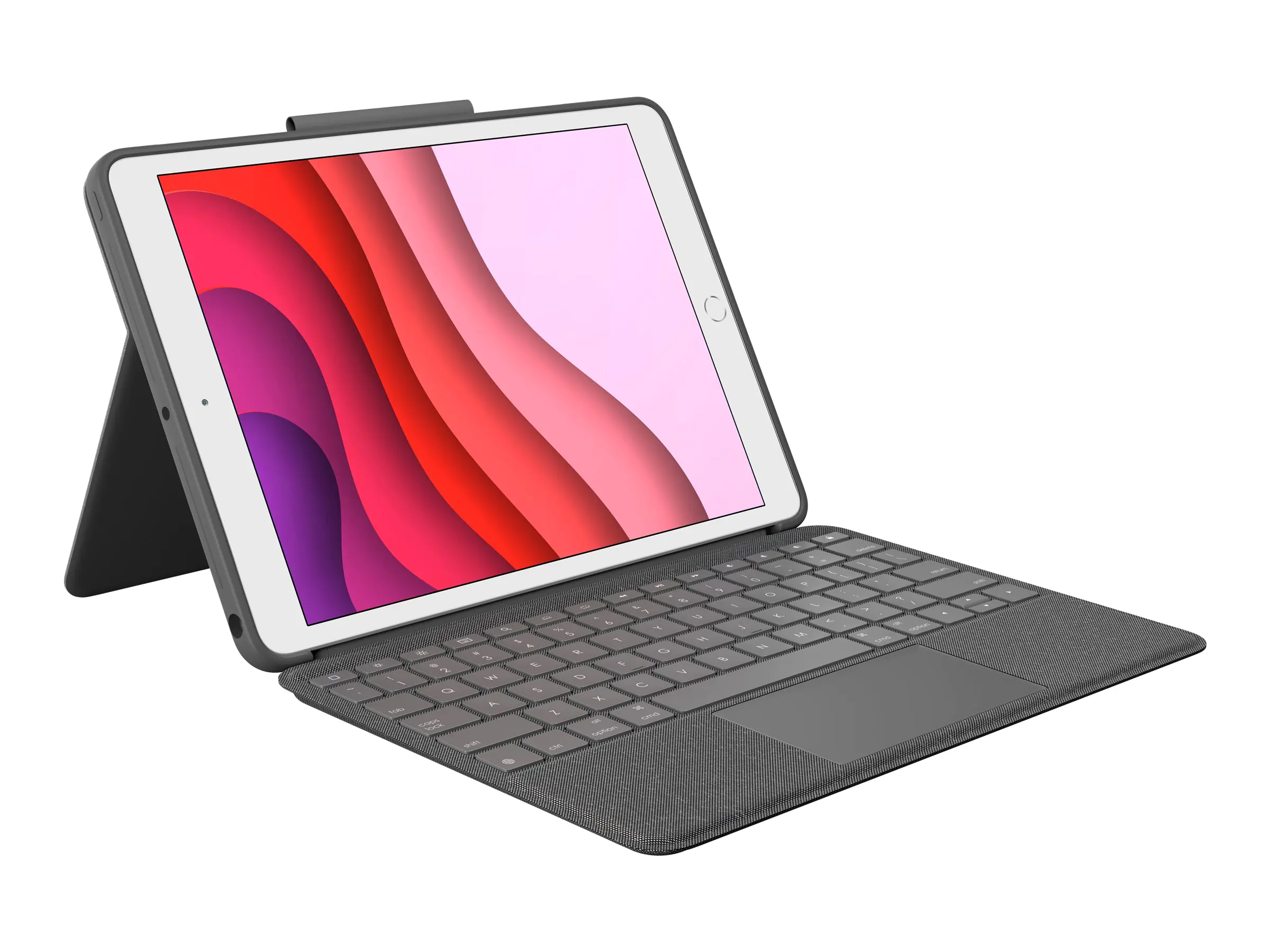 Logitech Combo Touch - Tastatur und Foliohülle - mit Trackpad - hintergrundbeleuchtet - Apple Smart connector - QWERTZ - Deutsch - Graphite - für Apple 10.2-inch iPad (7. Generation, 8. Generation, 9. Generation) 920-009624