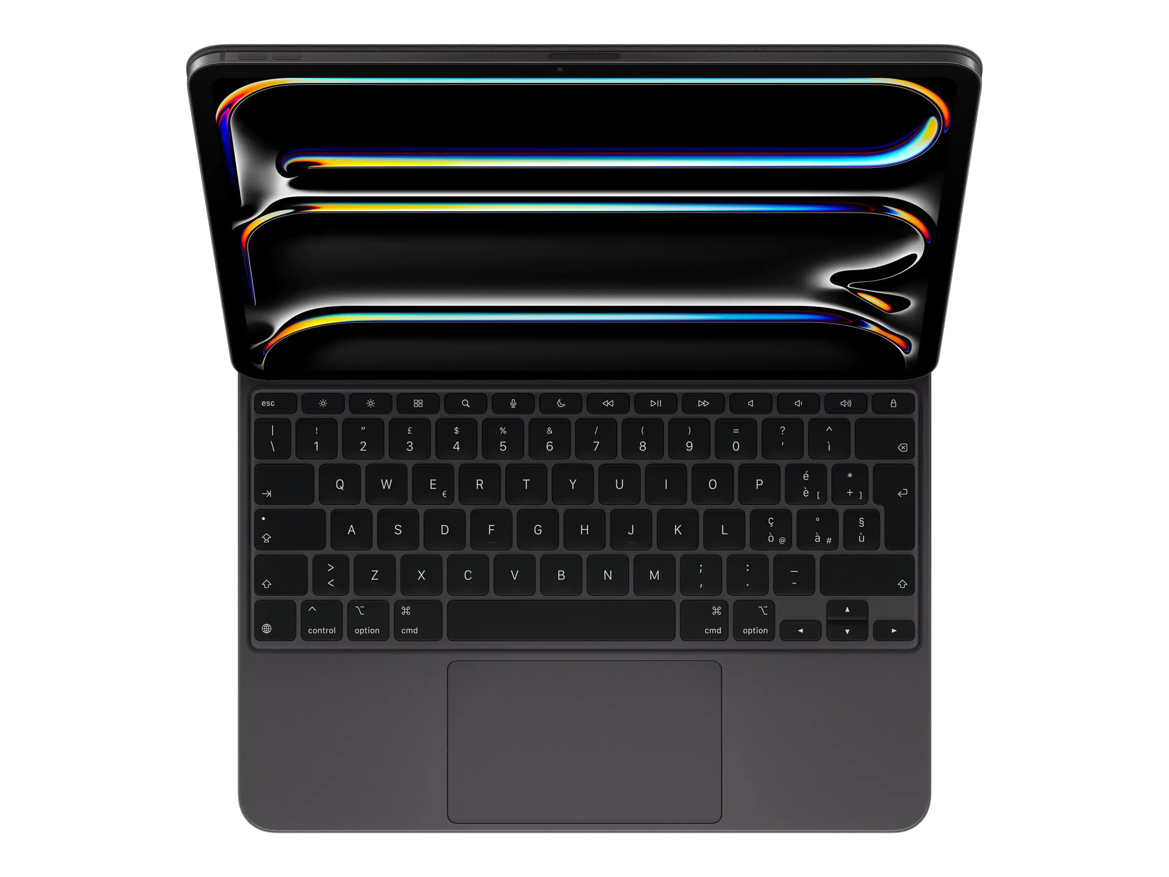 Apple Magic Keyboard - Tastatur und Foliohülle - mit Trackpad - hinterleuchtet - Apple Smart connector - QWERTY - Italienisch - Schwarz