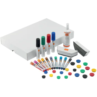 Nobo® Starterset Whiteboard Move & Meet 10 Whiteboardmarker (farbig), 10 Magnete (Ø 32 mm farbig), 10 Magnete (Ø 24 mm farbig), 2 Tafelwischer, 1 Reinigungsspray Nobo® Starterset Whiteboard Move & Meet 10 Whiteboardmarker (farbig), 10 Magnete (Ø 32 mm farbig), 10 Magnete (Ø 24 mm farbig), 2 Tafelwischer, 1 Reinigungsspray