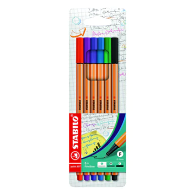 STABILO Fineliner point 88 88/6 0,4mm farbig sortiert 6 St./Pack. STABILO Fineliner point 88 88/6 0,4mm farbig sortiert 6 St./Pack.