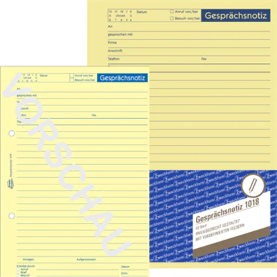 Avery Zweckform Gesprächsnotiz 1018 DIN A5 gelb 50Blatt Avery Zweckform Gesprächsnotiz 1018 DIN A5 gelb 50Blatt