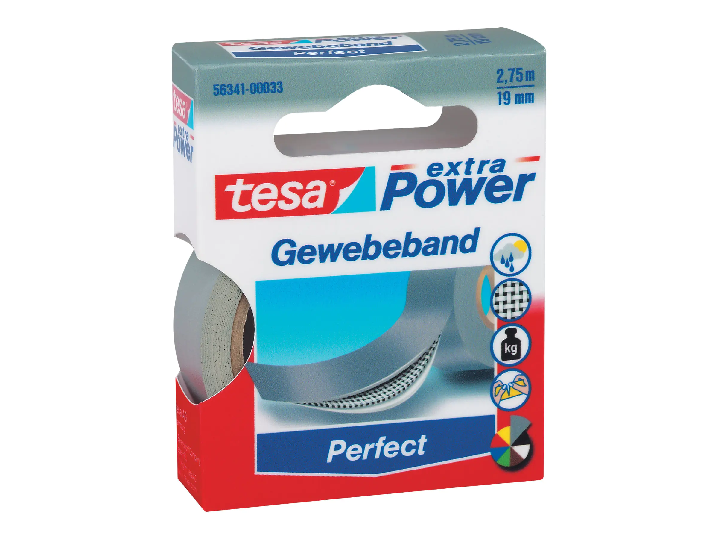 tesa Gewebeband Extra Power Perfect 56341-00033 19mmx2,75m grau