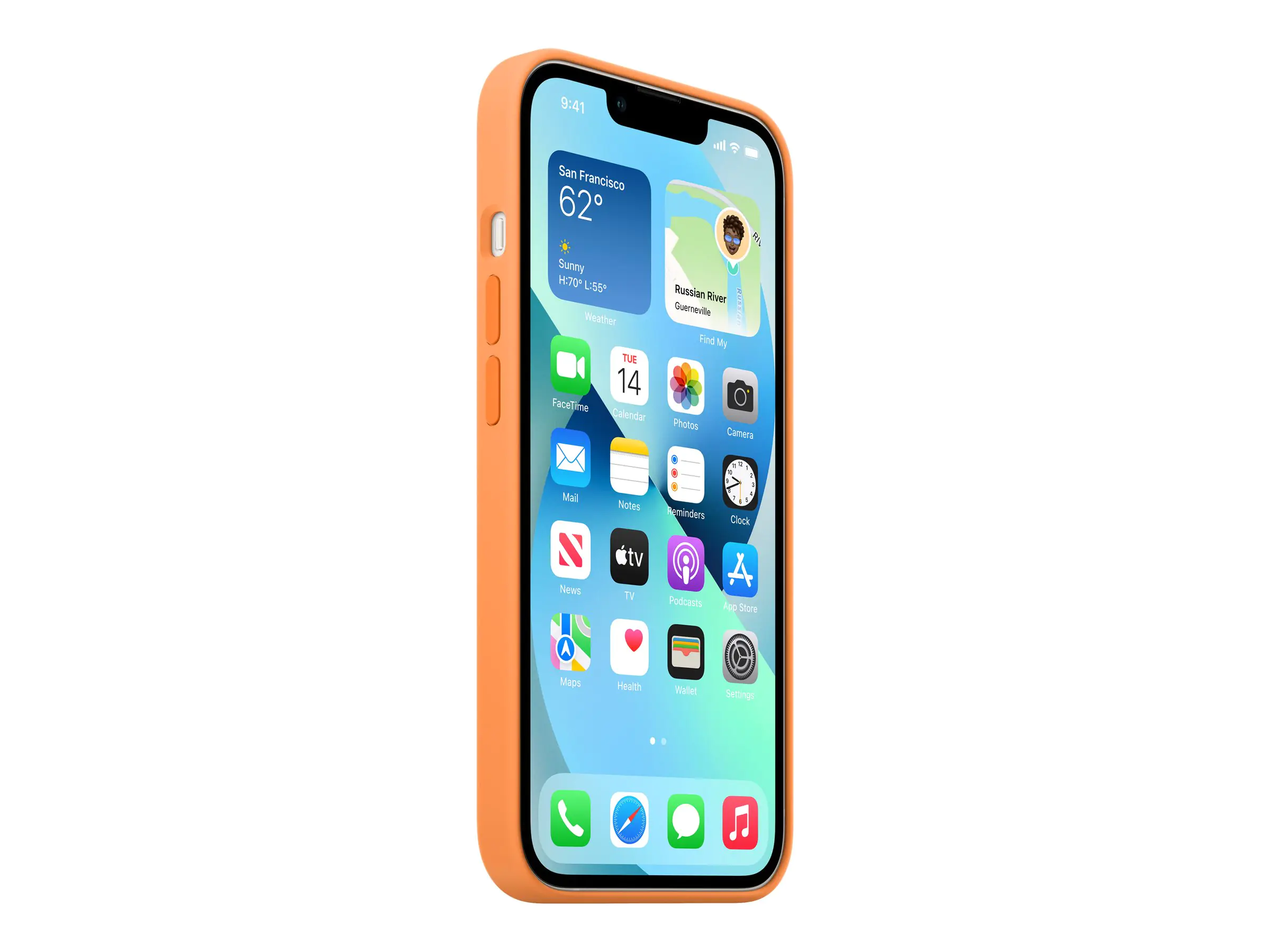 Apple - Hintere Abdeckung für Mobiltelefon - mit MagSafe - Silikon - Ringelblume - für iPhone 13