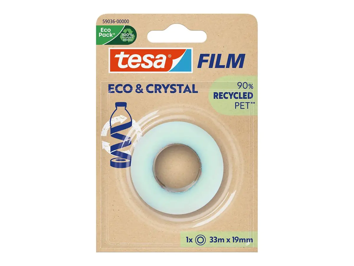 tesa® Klebefilm Eco & Crystal 19 mm x 33 m (B x L) einseitig klebend ohne Lösungsmittel Acrylat transparent