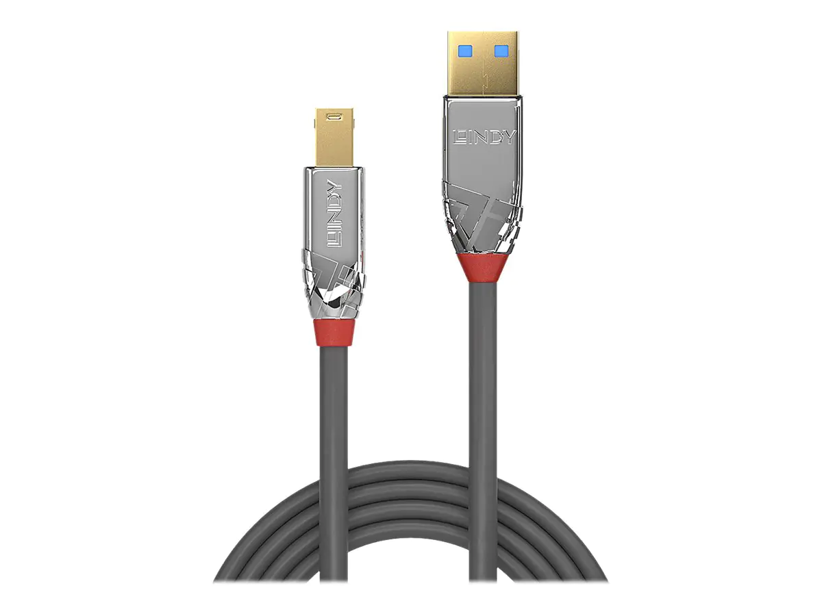 Lindy CROMO - USB-Kabel - USB Typ A (M) zu USB Type B (M) - USB 3.1 - 2 m - rund - Grau