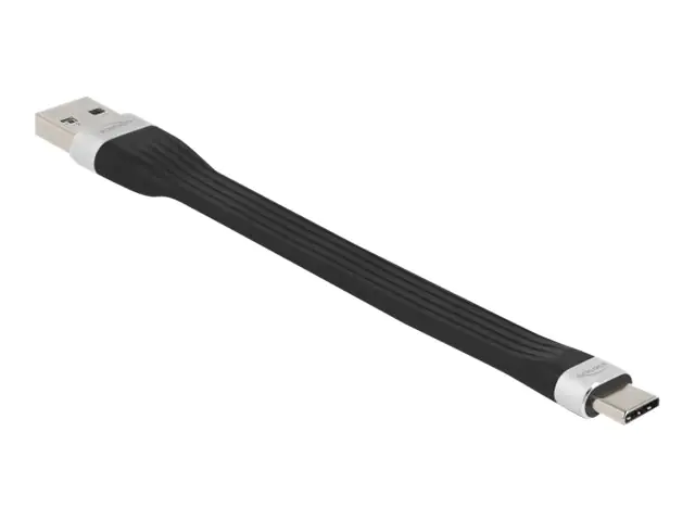 Delock - USB-Adapter - USB Typ A (M) zu 24 pin USB-C (M) - USB 3.1 Gen 2 - 3 A - 13.5 cm - flach - Schwarz