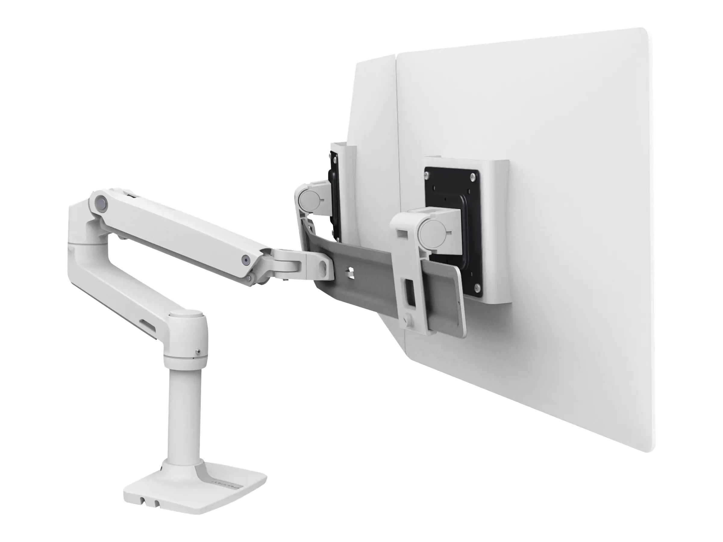 Ergotron LX - Befestigungskit (Gelenkarm, Verlängerung, Basis, 2-teilige Tischklemme, Arm für zwei Bildschirme, 2 Drehgelenke, 8" Stange) - für 2 LCD-Displays - Dual Direct - weiß - Bildschirmgröße: bis zu 63,5 cm (bis zu 25 Zoll) 45-489-216