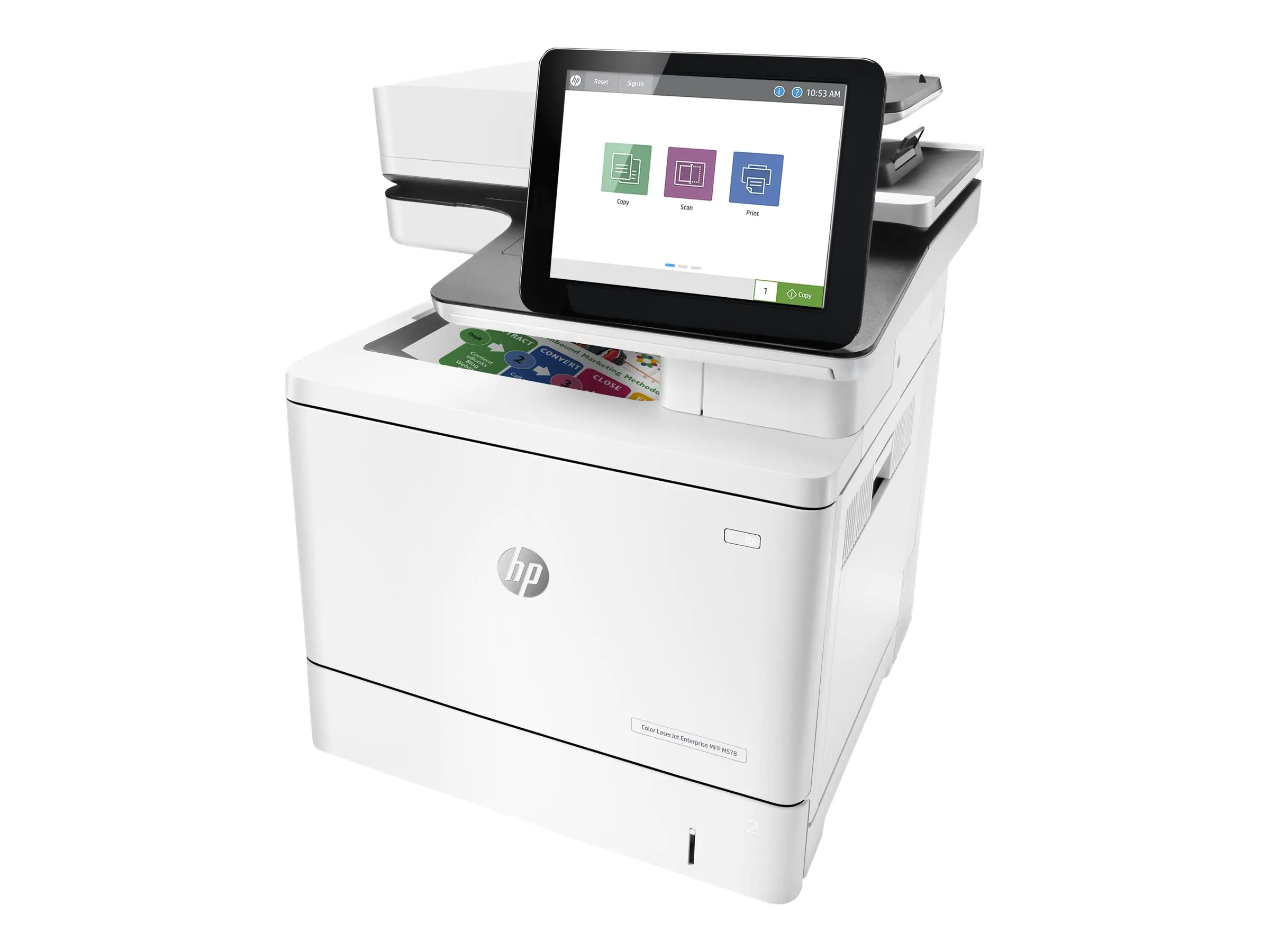 HP Color LaserJet Enterprise MFP M578dn - Multifunktionsdrucker - Farbe - Laser - Legal (216 x 356 mm) (Original) - A4/Legal (Medien) - bis zu 38 Seiten/Min. (Kopieren) - bis zu 38 Seiten/Min. (Drucken) - 650 Blatt - USB 2.0, Gigabit LAN, USB 2.0-Host
