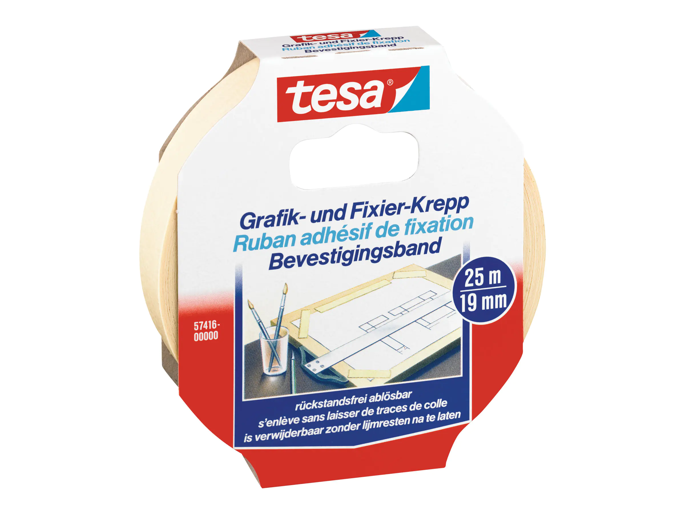 tesa Fixierband 57416-00000 19mmx25m Papier beige