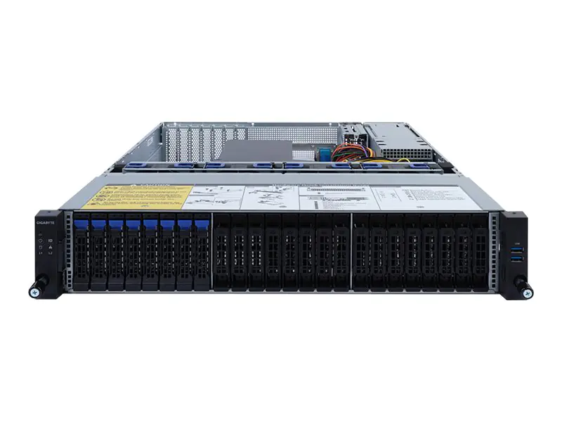 Gigabyte R272-P31 (rev. 100) - Server - Rack-Montage - 2U - 1-Weg - keine CPU - RAM 0 GB - SATA - Hot-Swap 6.4 cm (2.5") Schacht/Schächte - keine HDD - AST2500 - GigE - kein Betriebssystem - Monitor: keiner