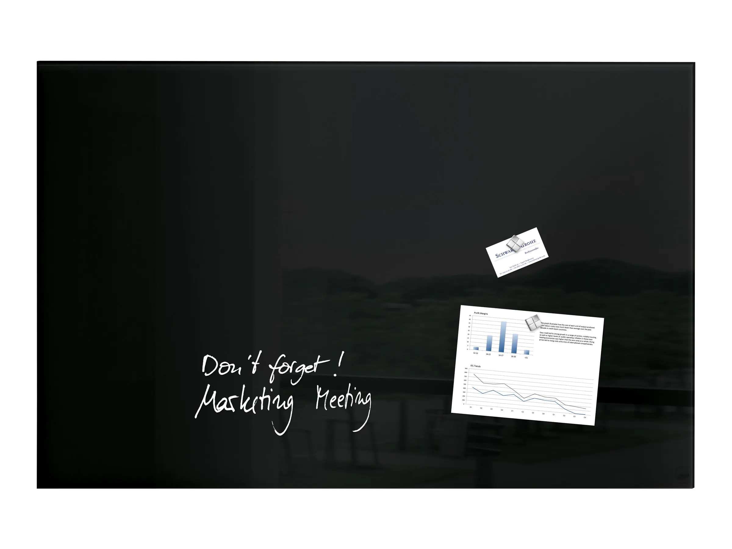 SIGEL Magnetboard Artverum GL140 100x65cm Glas schwarz