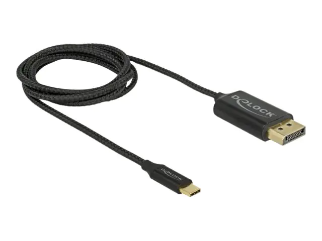 Delock - DisplayPort-Kabel - 24 pin USB-C (M) zu DisplayPort (M) - DisplayPort 1.2 - 1 m - 4K Unterstützung, USB-Strom - Schwarz
